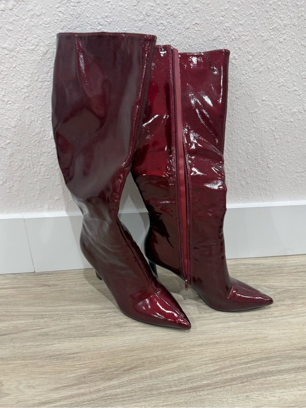 Windsor Women's Burgundy Patent Over-the-Knee Boots